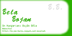 bela bojan business card